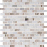 Palisandro Mini Brick 12 in. x 12 in. x 10 mm Polished Marble Mesh-Mounted Mosaic Tile (10 sq. ft./case)