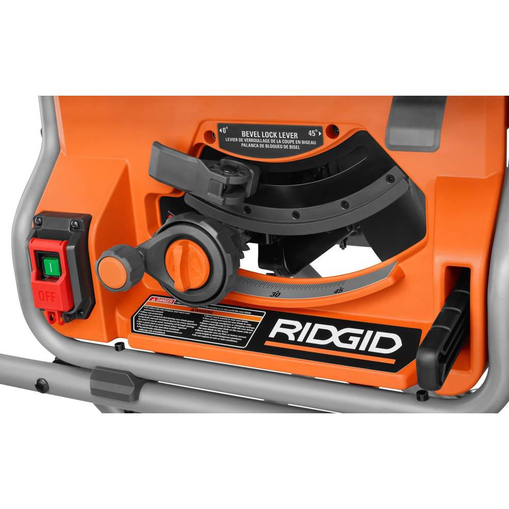 RIDGID 10 in. Pro Jobsite Table Saw with Stand + 18V Cordless Drill/Driver Kit (1) 2.0Ah Battery, Charger, Tool Bag