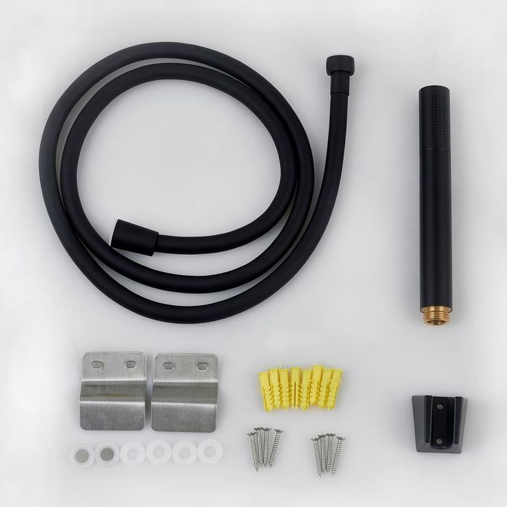 65 in. 8-Jet Rainfall Shower System with Waterfall Shower Head and Shower Wand in Black Painted Stainless Steel