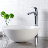 Vessel Sink in White Porcelain Ceramic 13 in. x 13 in. Bathroom Round Bowl - Super Arbor
