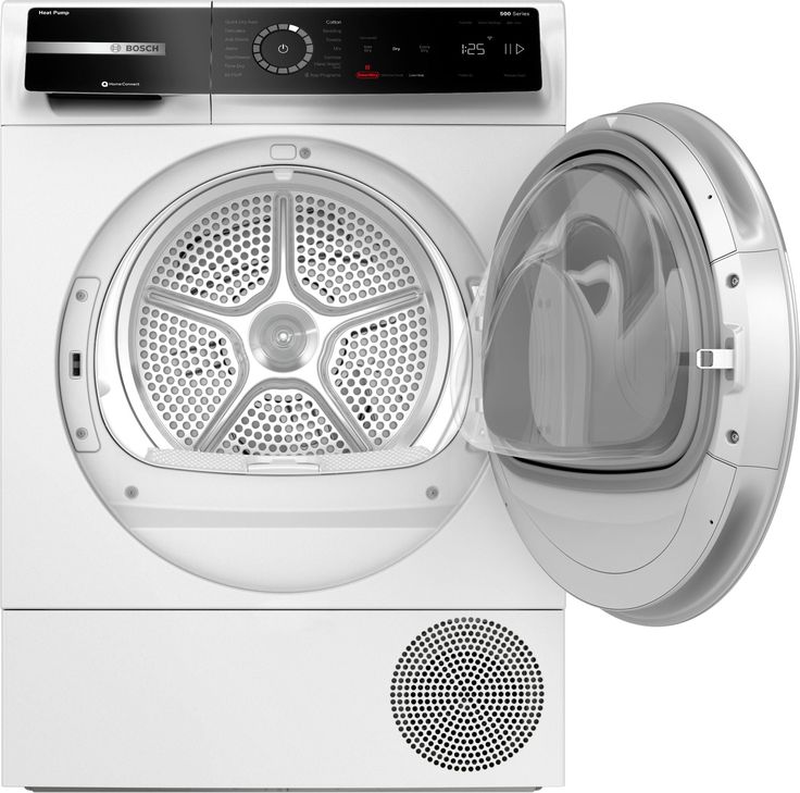 Bosch 4.0-cu ft Reversible side swing Stackable Electric Dryer (White) ENERGY STAR