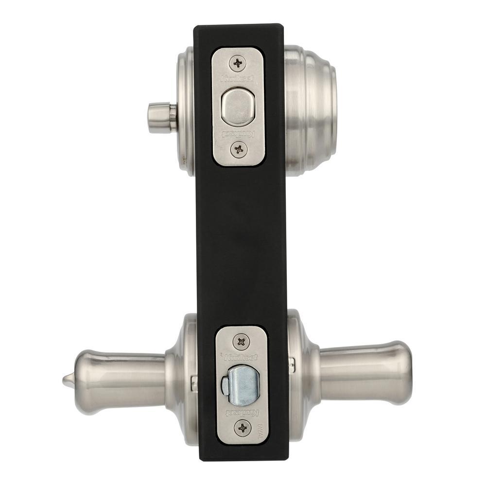 Tustin Satin Nickel Exterior Entry Door Lever and Single Cylinder Deadbolt Combo Pack Featuring SmartKey Security - Super Arbor