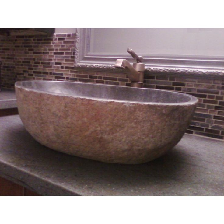 Eden Bath Natural Galet Nobu Boulder Sink with Thin Lip
