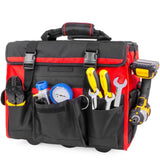 11 in. x 18 in. Jobsite Rolling Tote Tool Bag Storage Organizer Backpack - Super Arbor