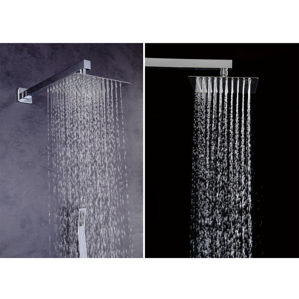 1-Spray Patterns with 1.5 GPM 10 in. Wall Mount Dual Shower Heads in Chrome - Super Arbor