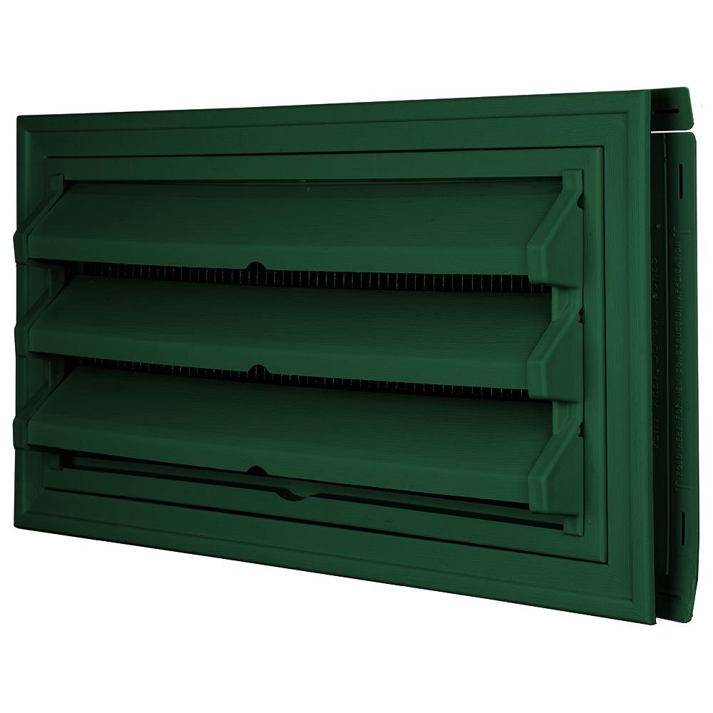 9-3/8 in. x 17-1/2 in. Foundation Vent Kit w/ Trim Ring and Optional Fixed Louvers (Galvanized Screen) #117 Bright White - Super Arbor