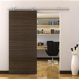 5 ft./60 in. Stainless Steel Sliding Barn Door Hardware Kit Spoke Wheel for Single Door with Non-Routed Floor Guide - Super Arbor