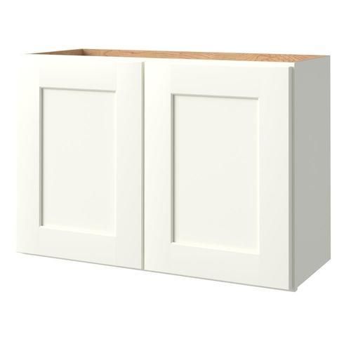 allen + roth Aveley 30-in W x 20.625-in H x 12-in D Linen Maple Door Wall Semi-Custom Cabinet