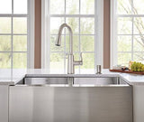 Moen Edwyn Spot Resist Stainless 1-Handle Deck Mount Pull-Down Handle/Lever Commercial/Residential Kitchen Faucet (Deck Plate Included)