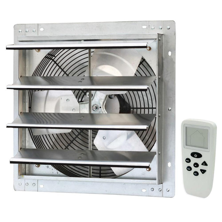 1200 CFM Silver Electric Powered Gable Mount Shutter Fan/Vent - Super Arbor