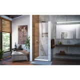DreamLine Unidoor 24 in. W x 72 in. H Frameless Hinged Shower Door in Brushed Nickel