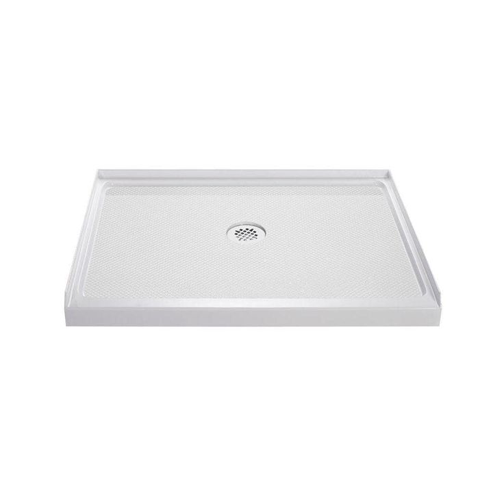 DreamLine SlimLine 42 in. x 34 in. Single Threshold Shower Pan Base, White, Center Drain