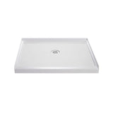 DreamLine SlimLine 42 in. x 34 in. Single Threshold Shower Pan Base, White, Center Drain