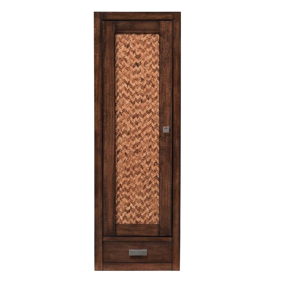 Addison 14.88 in. W x 11.88 in. D x 55.63 in. H Wall Mount Linen Cabinet in Mid-Century Acacia - Super Arbor