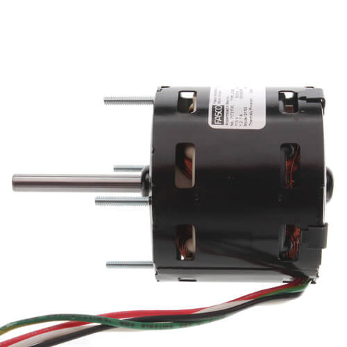 Fasco D1100 inducer motor - label view (Type: Shaded Pole; Voltage: 115V)