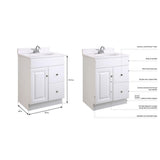 Wyndham 24 in. W x 18 in. D Unassembled Bath Vanity Cabinet Only in White Semi-Gloss