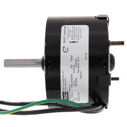 Fasco D1160 inducer motor - detail view (Type: Shaded Pole; Voltage: 115V)