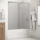 Simplicity 60 x 59-1/4 in. Frameless Mod Soft-Close Sliding Bathtub Door in Chrome with 1/4 in. (6mm) Clear Glass - Super Arbor