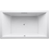 Underscore 6 ft. Center Drain Rectangular Drop-in Air Bath Tub in White - Super Arbor