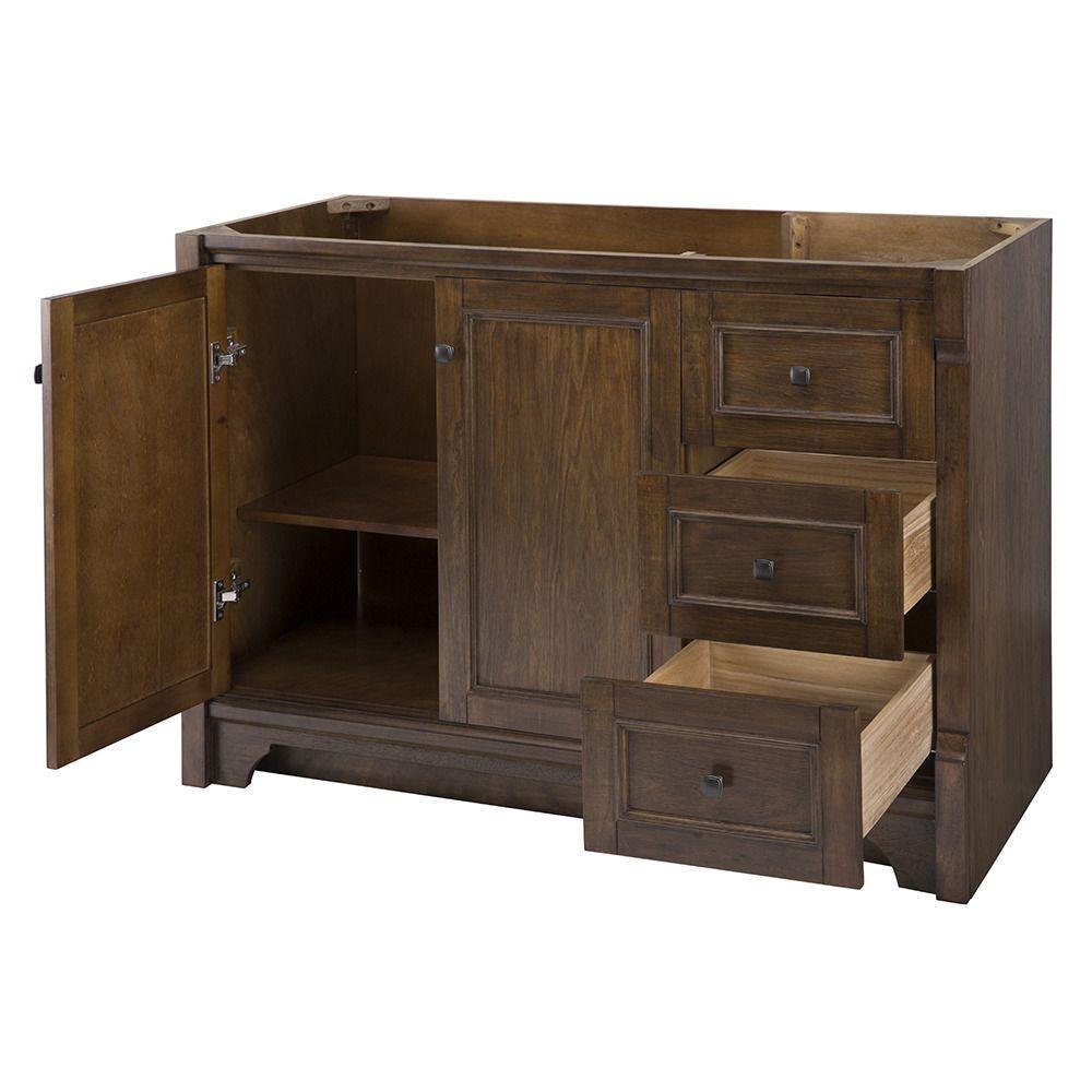 Creedmoor 48 in. W Bath Vanity Cabinet Only in Walnut with Right Hand Drawers - Super Arbor