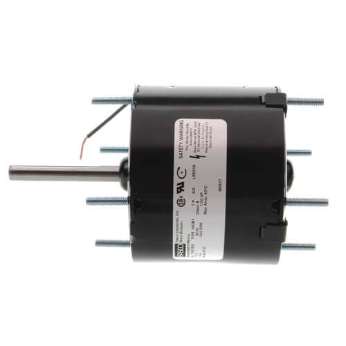 Fasco D132 inducer motor - label view (Type: Shaded Pole; Voltage: 115V)