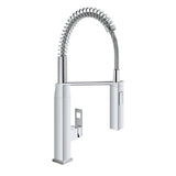 Eurocube Single-Handle Pull-Down Sprayer Kitchen Faucet in StarLight Chrome - Super Arbor