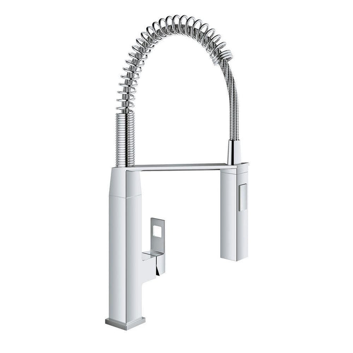 Eurocube Single-Handle Pull-Down Sprayer Kitchen Faucet in StarLight Chrome - Super Arbor