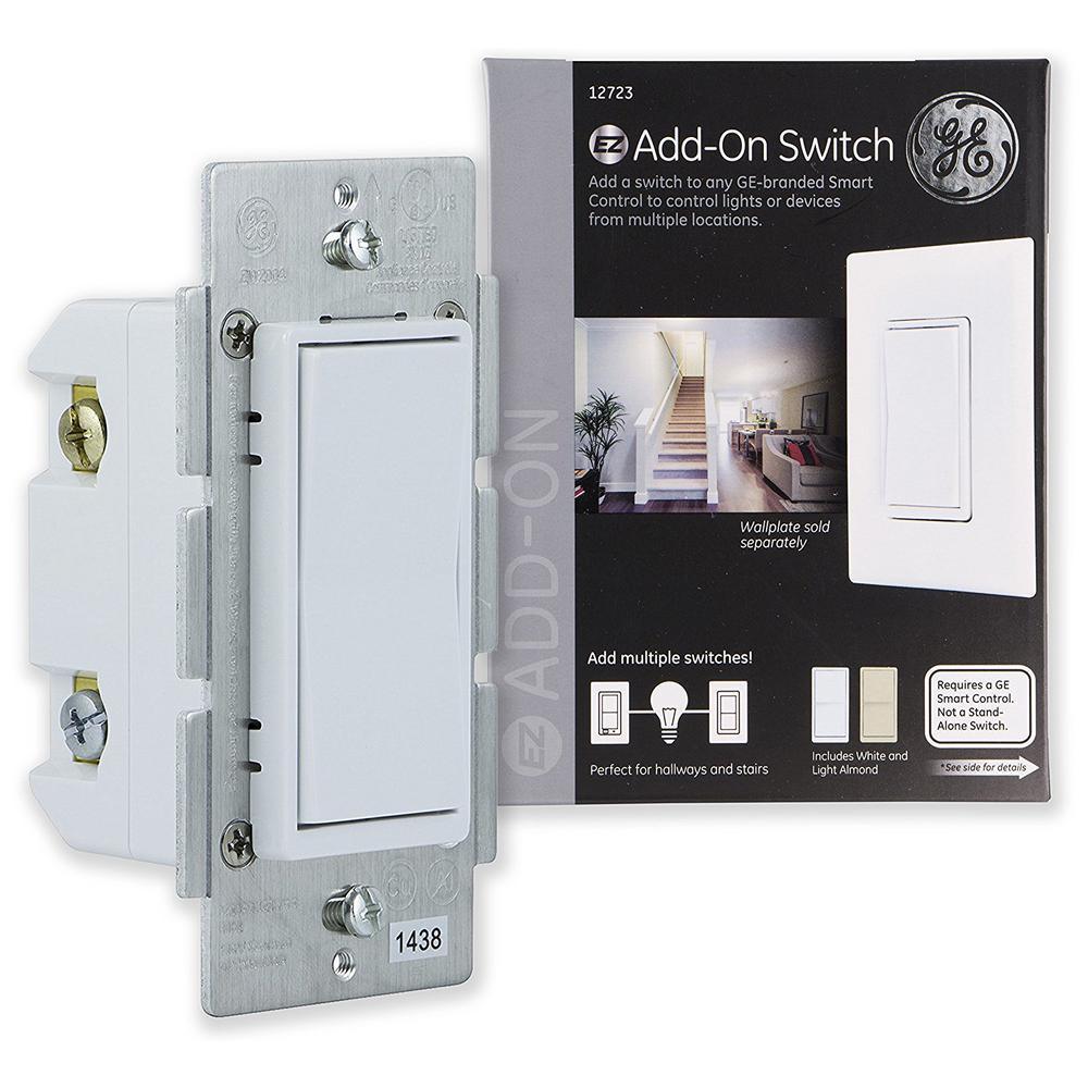 Home Automation 120 VAC 3-Way Auxiliary Add-On Switch, Almond/White Paddles - Super Arbor
