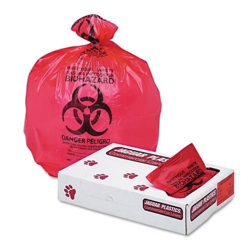 Jaguar Plastics 150-Pack 33-Gallon Red Plastic Can Trash Bag