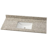 37 in. W Granite Single Vanity Top in Blanco Perla with White Sink - Super Arbor