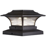 Solar 4 in. x 4 in. Bronze Outdoor Integrated LED Deck Post Light with 6 in. x 6 in. Adapter (2-Pack)
