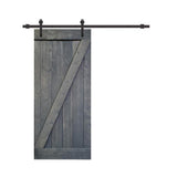 30 in. x 84 in. Z Series White Knotty Pine Wood Interior Sliding Barn Door with Hardware Kit - Super Arbor