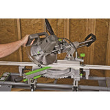 15-Amp 10 in. Sliding Compound Miter Saw with Laser, Electric Brake, Spindle Lock, Dust Bag, Wings and Blade - Super Arbor