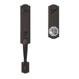Custom Camelot Aged Bronze 3/4 Trim Single Cylinder Door Handleset with Alexandria Glass Door Knob - Super Arbor