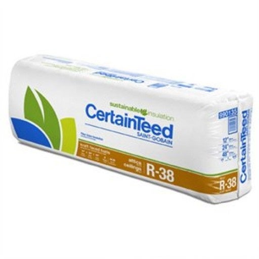 CertainTeed R-38C Kraft-Faced Fiberglass Batt Insulation, 15 in x 48 in, 35 sq-ft