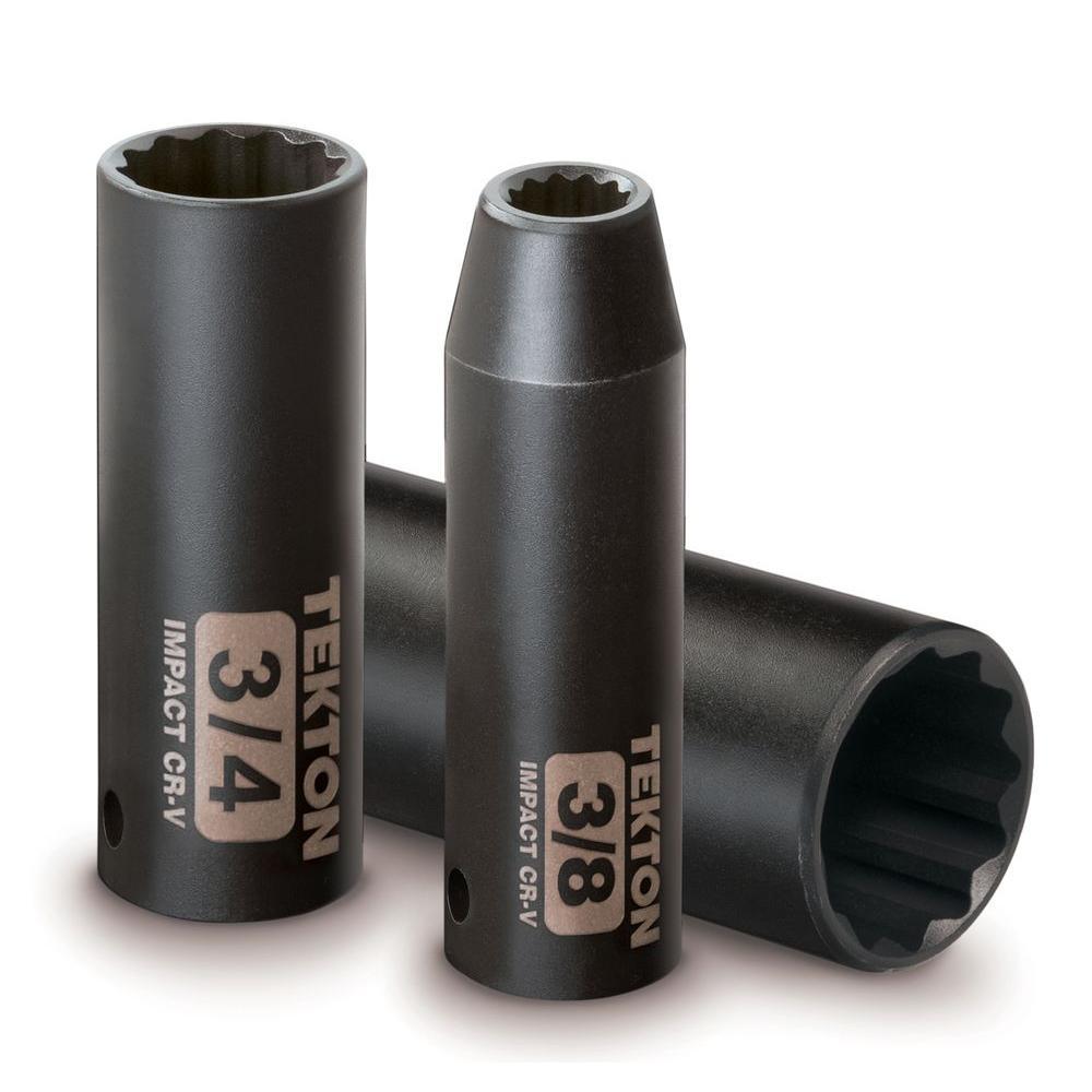 1/2 in. Drive 3/8 - 1-1/4 in. 12-Point Deep Impact Socket Set (14-Piece) - Super Arbor