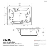 Amethyst 6 ft. Acrylic Rectangular Drop-in Whirlpool Bathtub in White - Super Arbor