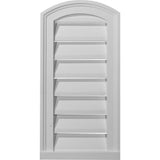 12 in in. x 24 in. Round Top Primed Polyurethane Paintable Gable Louver Vent - Super Arbor