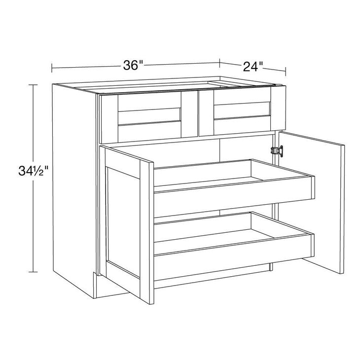 Home Decorators Collection Washington 36 in. W x 24 in. D x 34.5 in. H Assembled Plywood Base Kitchen Cabinet in Onyx with Soft Close Doors