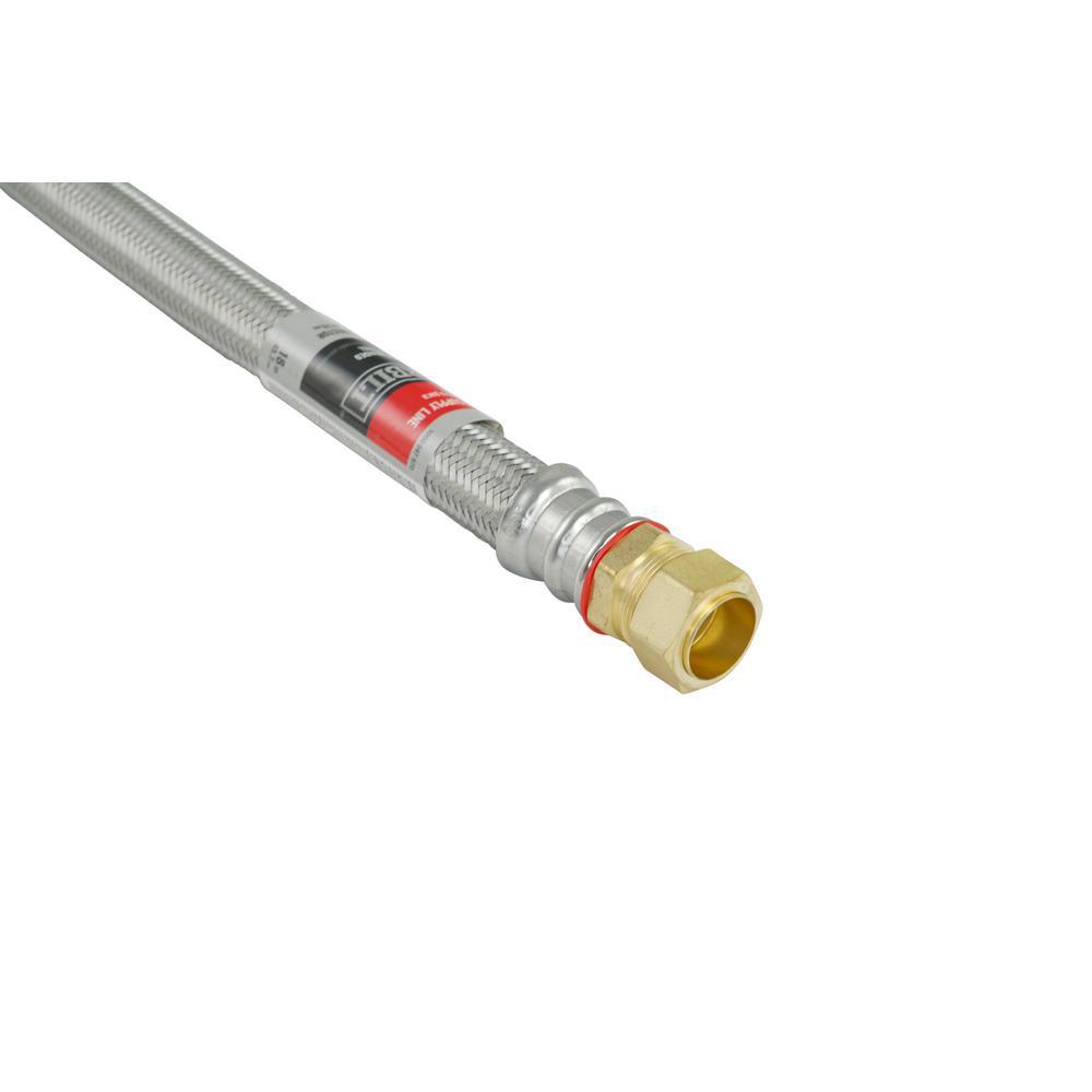 3/4 in. MIP x 7/8 in. Compression x 18 in. Stainless Steel Water Heater Supply Line - Super Arbor