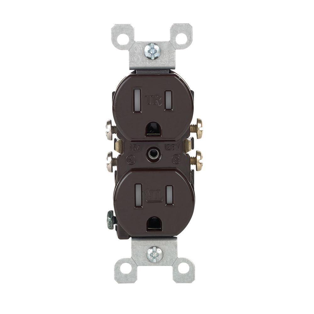 15 Amp Tamper-Resistant Duplex Outlet, Brown - Super Arbor
