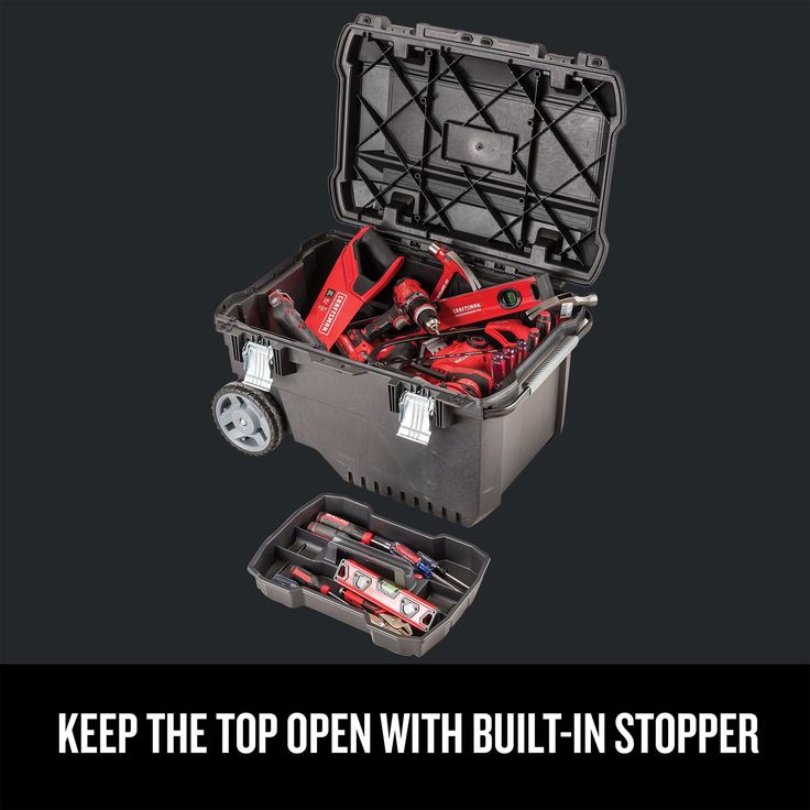 CRAFTSMAN 29-in W x 20.25-in H Black Plastic Wheels Lockable Tool Box