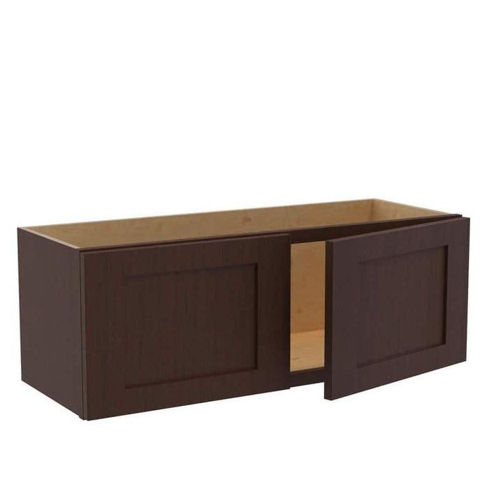 Home Decorators Collection Newport 33 in. W x 12 in. D x 12 in. H Assembled Plywood Wall Bridge Kitchen Cabinet in Manganite with Soft Close
