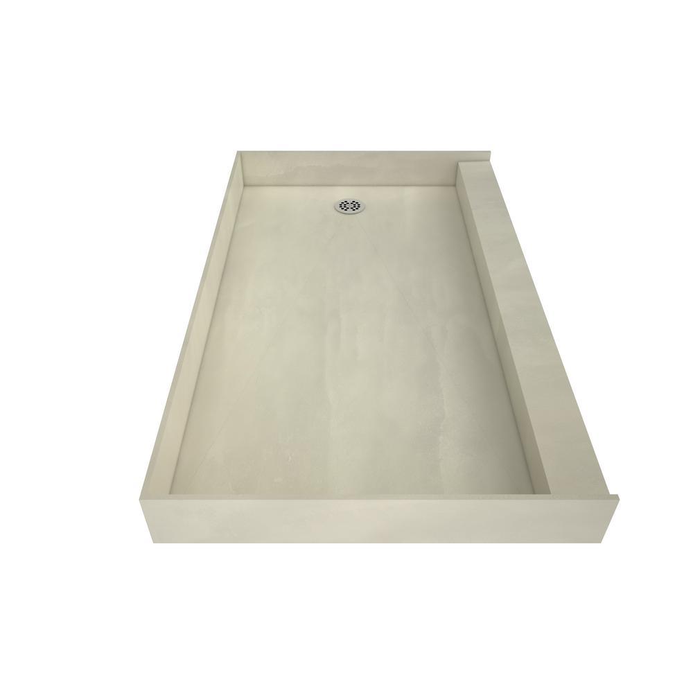 Redi Base 30 in. x 60 in. Single Threshold Shower Base with Right Drain and Polished Chrome Drain Plate - Super Arbor