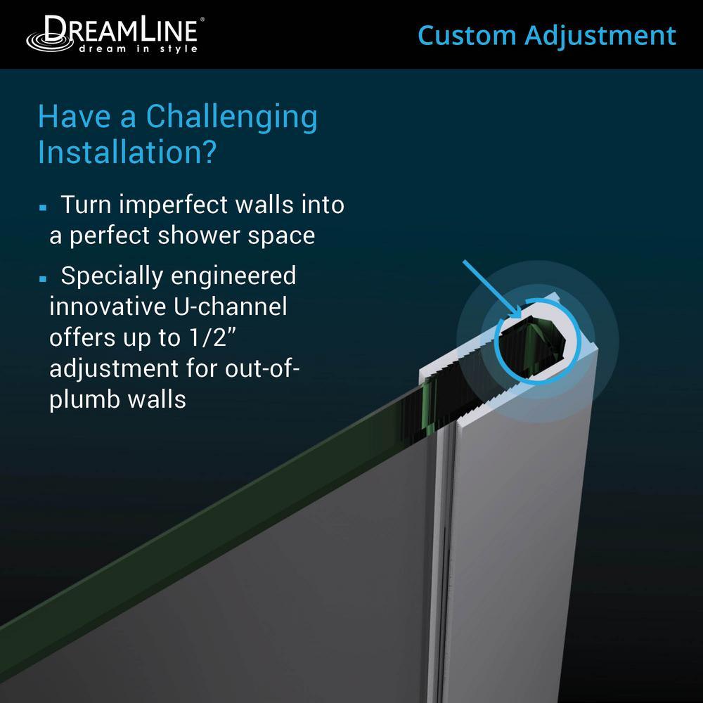 Linea 34 in. x 72 in. Semi-Frameless Fixed Shower Screen in Brushed Nickel without Handle - Super Arbor