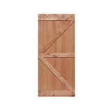 32 in. x 84 in. Ready-to-Assemble British Brace Hardwood Interior Sliding Barn Door Slab with Hardware Kit - Super Arbor