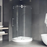 Sanibel 43.625 in. x 79.5 in. Frameless Bypass Shower Enclosure in Chrome and Left Base - Super Arbor