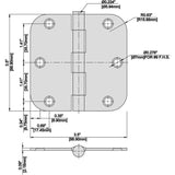 3-1/2 in. x 5/8 in. Radius Chrome Door Hinge Value Pack (48-Pack)