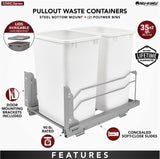 Rev-A-Shelf 35-Quart Plastic Soft Close Pull Out Trash Can