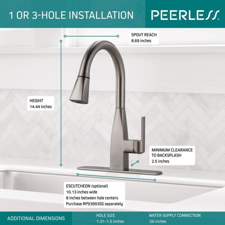 Peerless Xander Stainless 1-Handle Deck-Mount Pull-Down Handle Kitchen Faucet